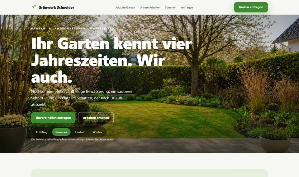 Beispiel-Website: Grünwerk Schneider